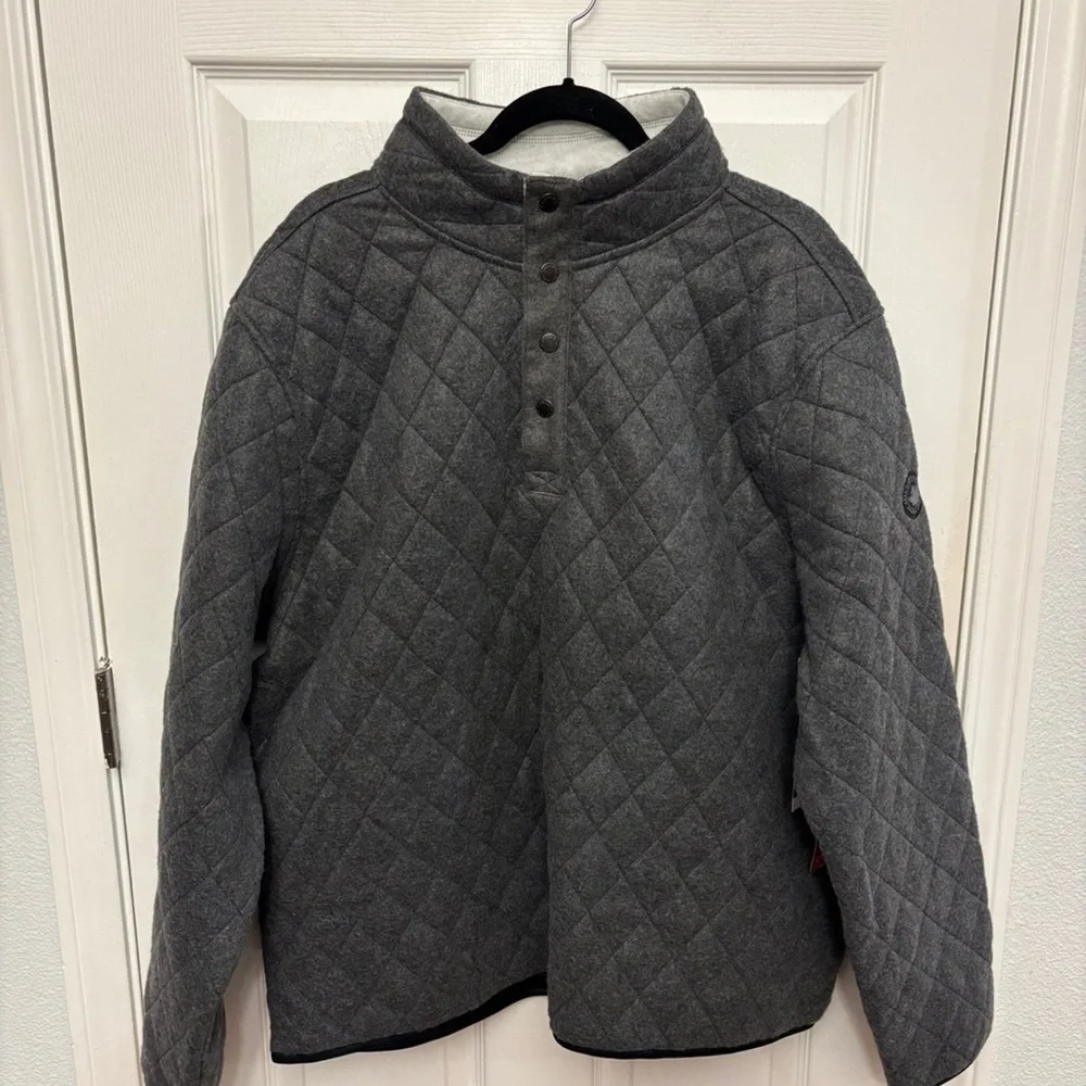 NWT Canada Weather Gear Men's Quilted Snap Placket 1/4 Zip - XLL